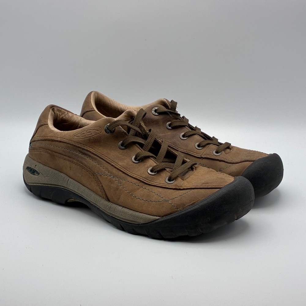 Keen Presidio Toyah Walking Shoes Women Size 9 Brown Leather Lace Up Hiking